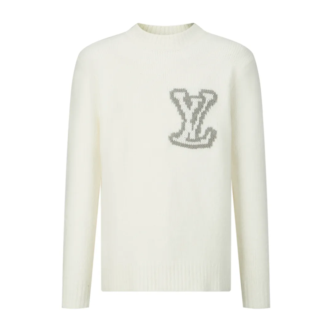 🅿️500 1v 25SS mirror logo intarsia sweater (off-white) originally purchased for 10,800, new color in 25 years, custom-woven and dyed sheep wool 55%, yak hair 21% nylon 20% Spandex 4% wool looped yarn, looped yarn has high ductility and good elasticity. It is different from the non-elastic version on the market. The special washing process is very soft and skin-friendly. It is a 3-needle knitting process. The thickness of each stitch of the intarsia on the clothes logo is consistent with the original version. The back logo is a mirror intarsia. The upper body is skin-friendly and versatile. It is an autumn and winter item that can be worn in front of others. Size:S-M-L